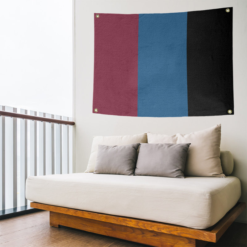 Tapisserie de polyester Colorado, H 50 po x l 59 po x P 1 po, Bourgogne / bleu / noir