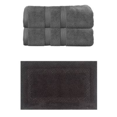 Bublitz Classy Bath Mat 100% Soft Cotton Bath Towel Set & Bath Rug
