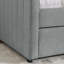 Lit de jour rembourré confortable avec lit gigogne, idéal pour la détente et l'espace de couchage supplémentaire, avec tissu en lin et rayures verticales-1759091555-1759091549