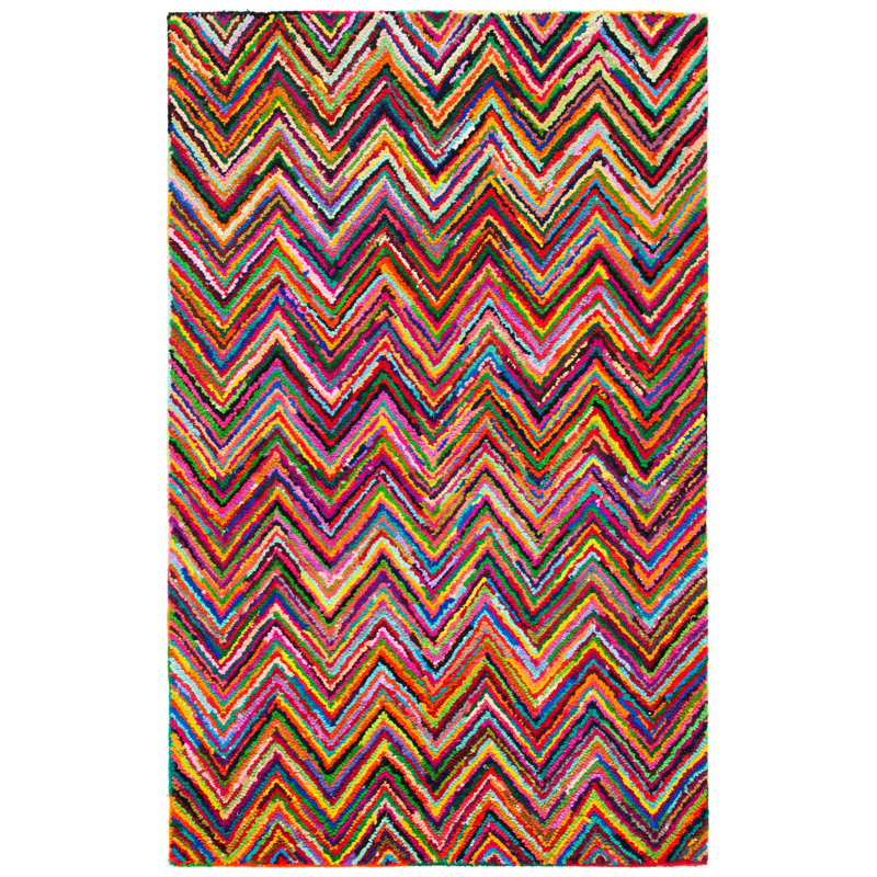 Tapis à chevrons en laine touffeté à la main Anaheim, Rectangle 3 pi x 5 pi