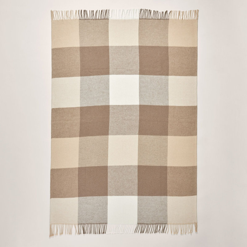 Plain Weave / Muslin Throw Blanket, W180 x L280cm, Taupe