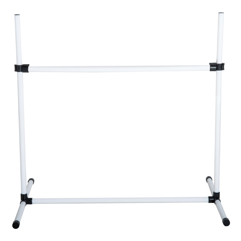 Dog Training Agility Gear Adjustable Jump Bar Pet Exercise Set, 37.4"H x 37.4"W x 25.6"D, White