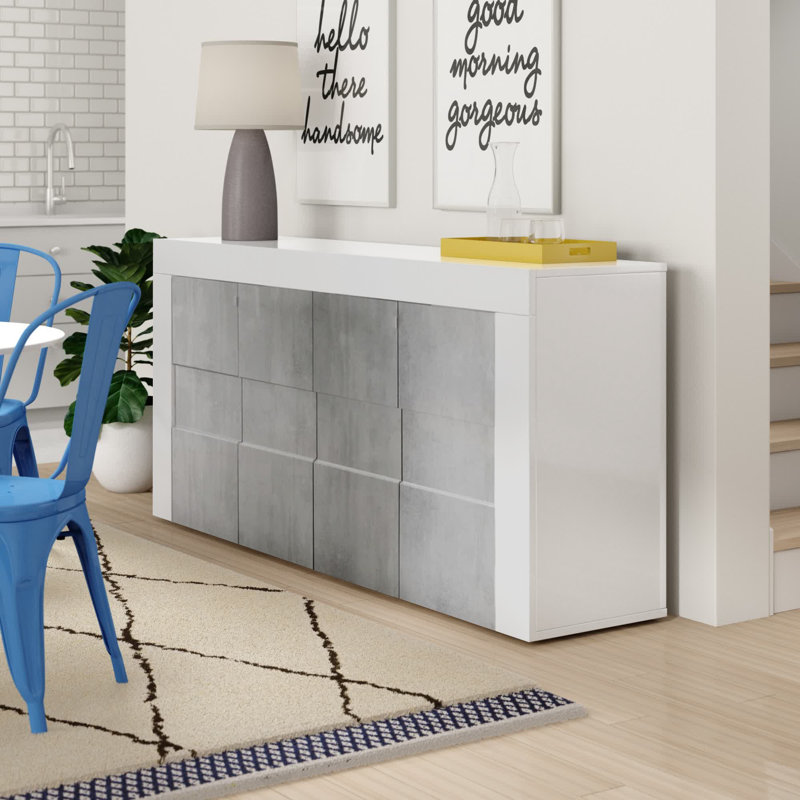 Emilee 181cm Sideboard, White/Cement