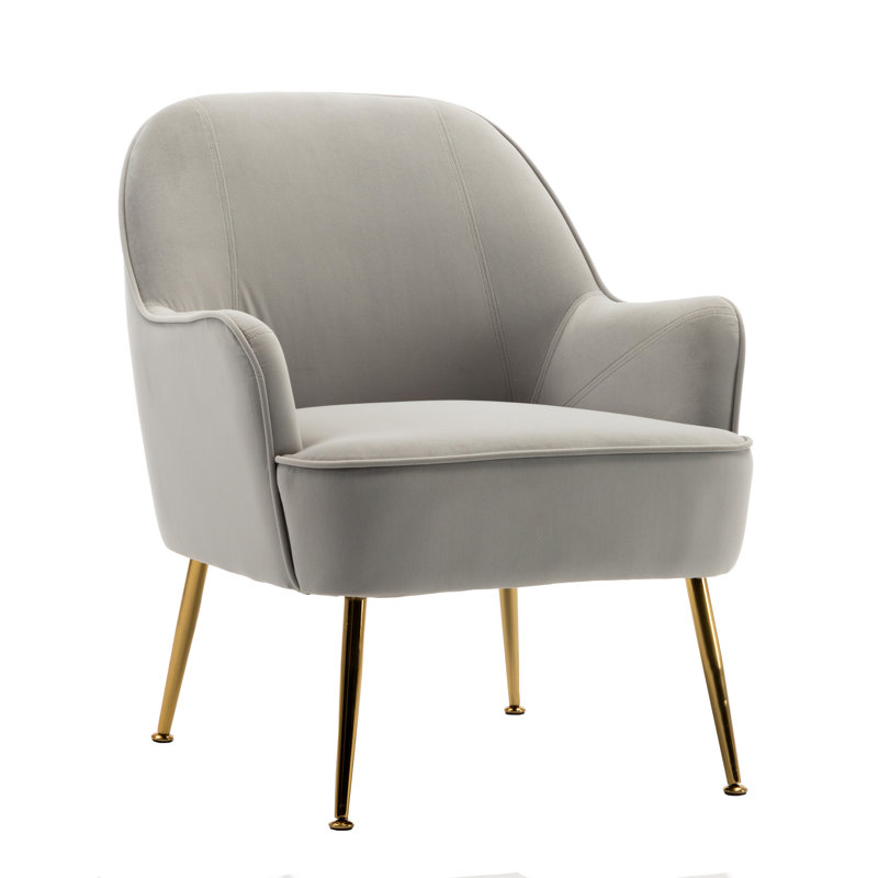 Bucholz Velvet Armchair, Grey