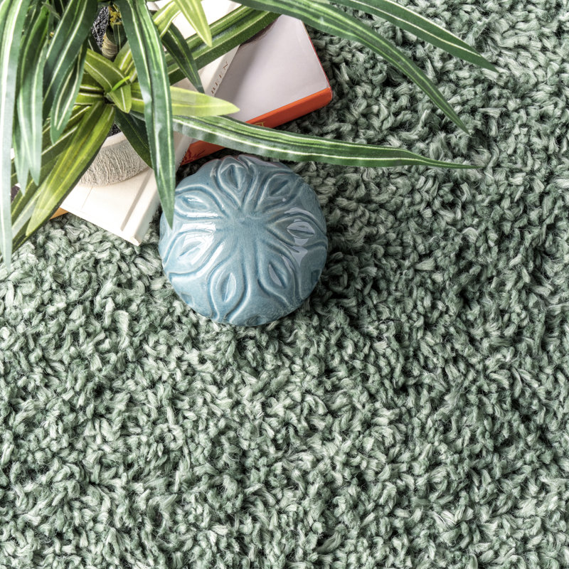 Tapis à poil long Abbiney, Rond 6 pi