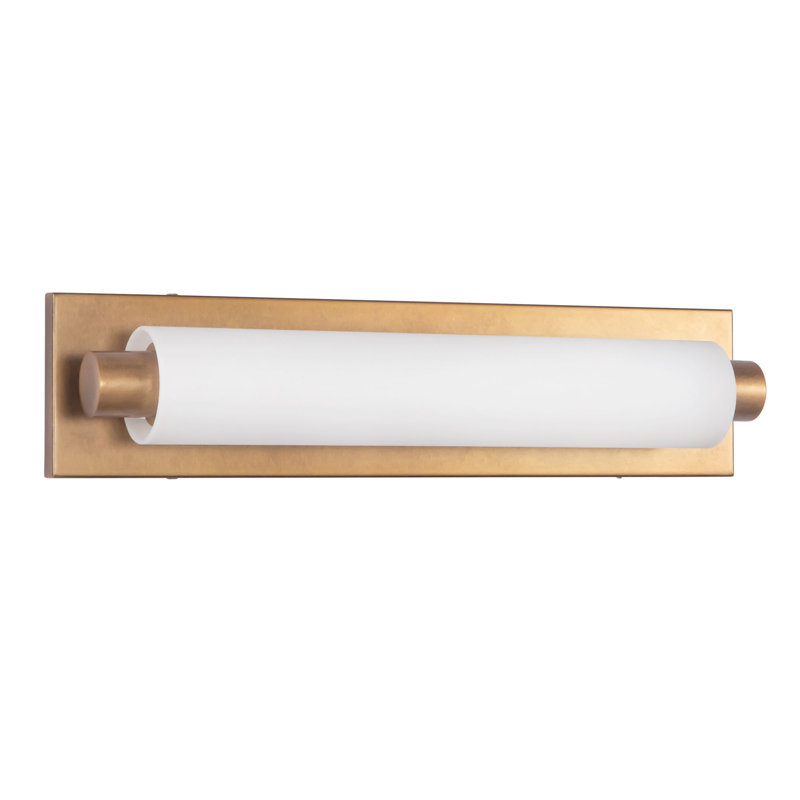 Charleston 19-in Black dimmable LED Bathroom Vanity Light, Antique Brass