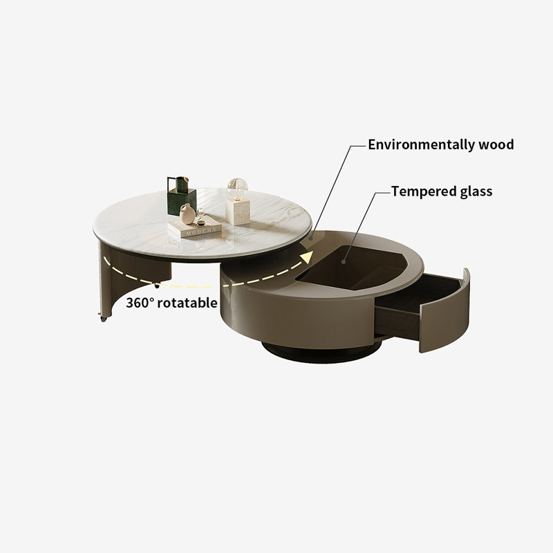 Table basse rotative en bois