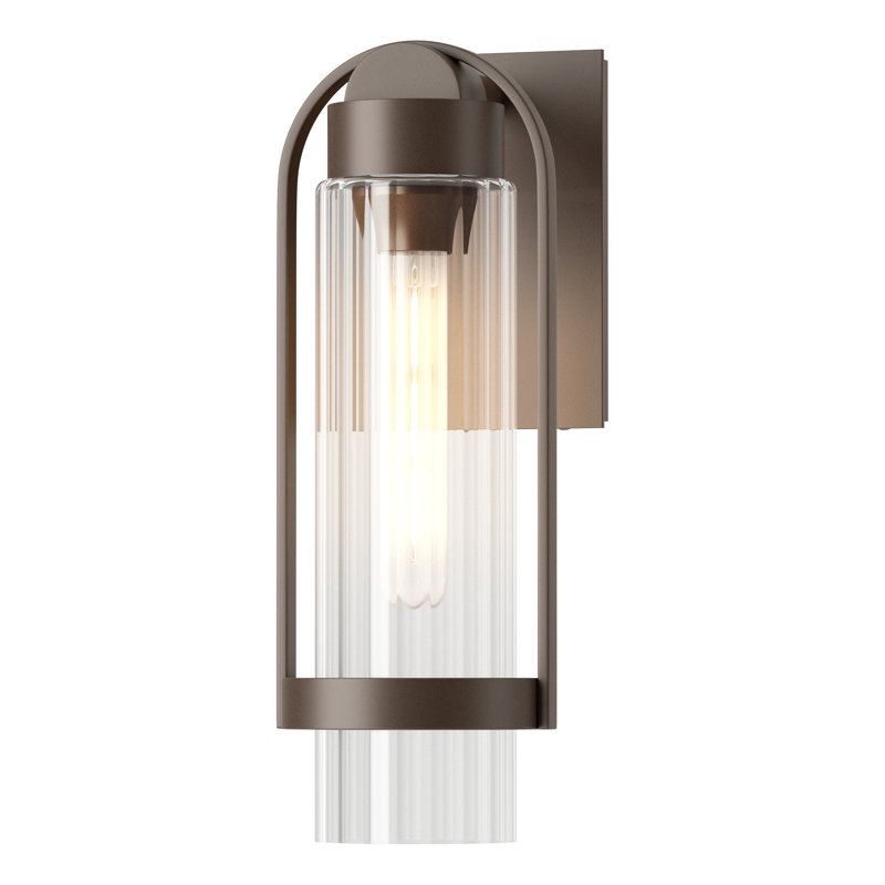 Alcove Aluminum Wall Light, 15.8" H x 5.8" W x 7.3" D, Clear Glass, Coastal Bronze