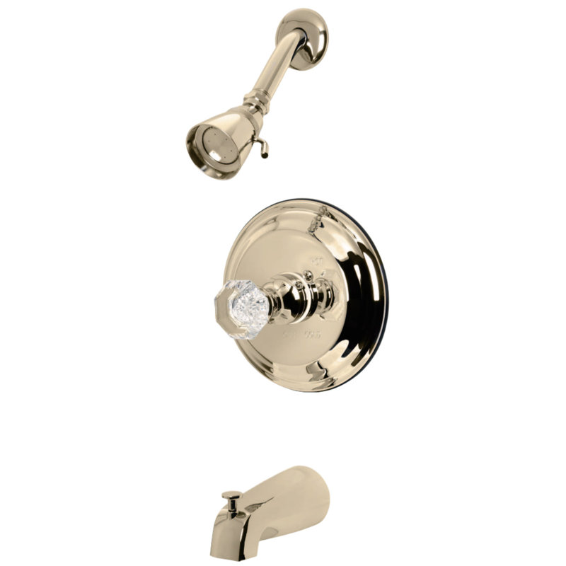 Kingston Brass Celebrity Single-Handle Pressure Balanced Tub and Shower Faucet, Polished Brass