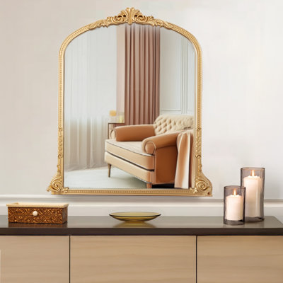 28" L Gold Vintage Arch Mirror