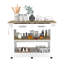 Kitchen Island 46,  Six Casters, Two Drawers, Lower Open Shelf