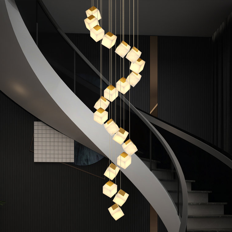 Dimmable Alabaster Cluster Chandelier with Alabaster Shade (Bulbs Included)