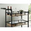 Chariot de service de style industriel en chêne naturel, 3 pièces avec détails en métal - style contemporain,