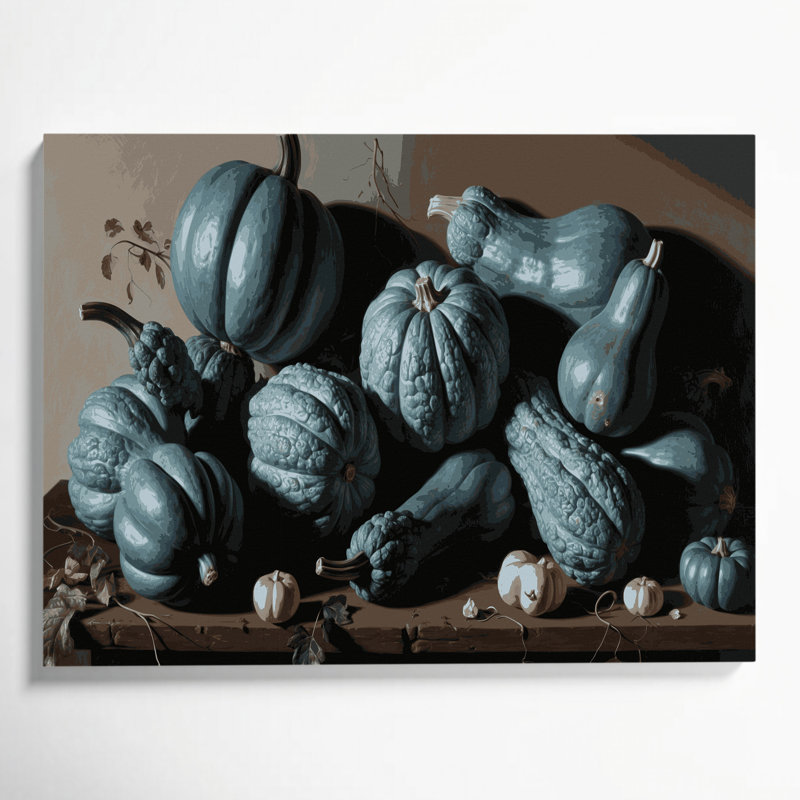 Légumes, art mural sur toile gris Hubbard, H 24 po x l 36 po