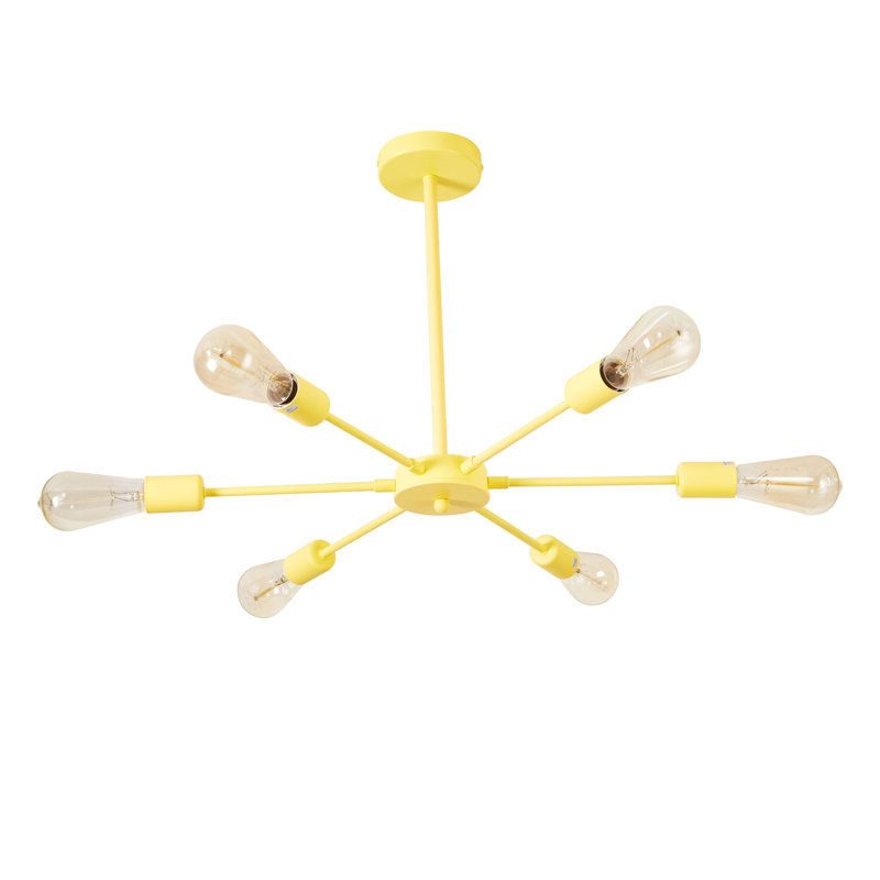 angelo: Lustre moderne à 6 lumières de différentes couleurs ACCUEIL Lane, Jaune