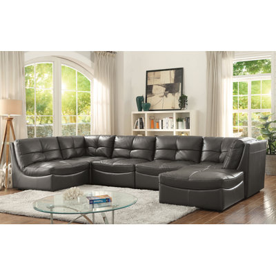 Faux Leather U-Shaped Sectional Symmetrical