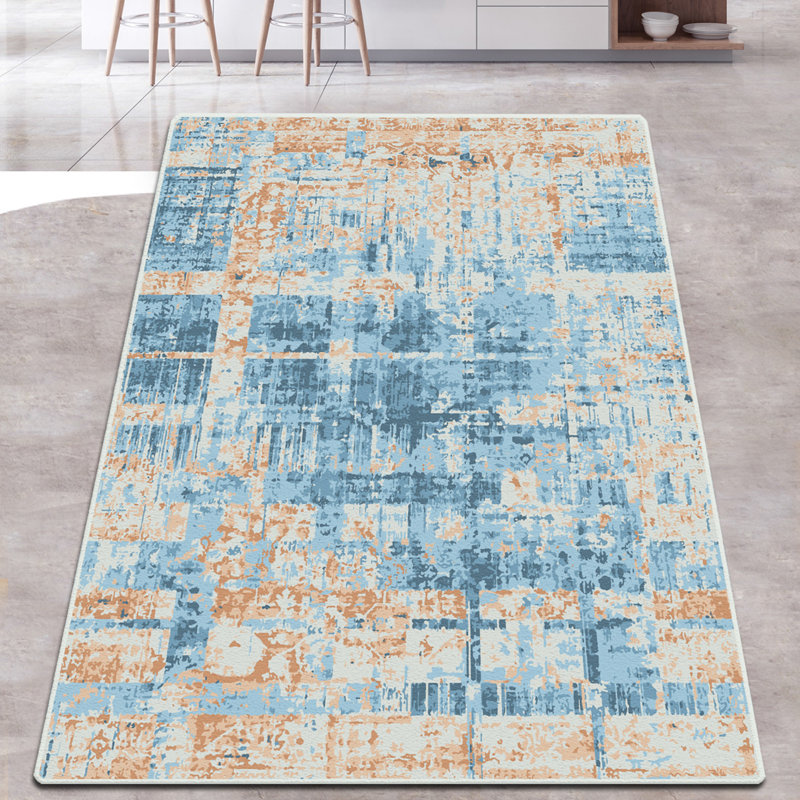 Premium Non-Slip Area Rug, 4.9 x 7.9 Feet, 100% Polyester, 0.4 in Pile Height | Antibacterial, Machine Washable, Easy Care | Perfect for Living Room, Bedroom & Office, Soft and Durable Design
