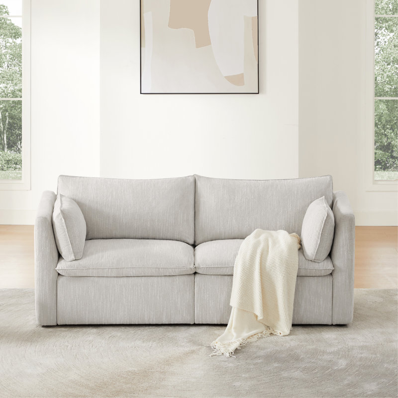 Canapé modulaire 2 pièces 80 po, Gris clair