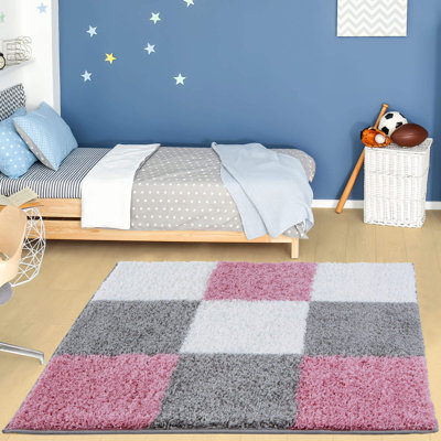 Myshaggy Collection Rugs Geometric Design in Pink