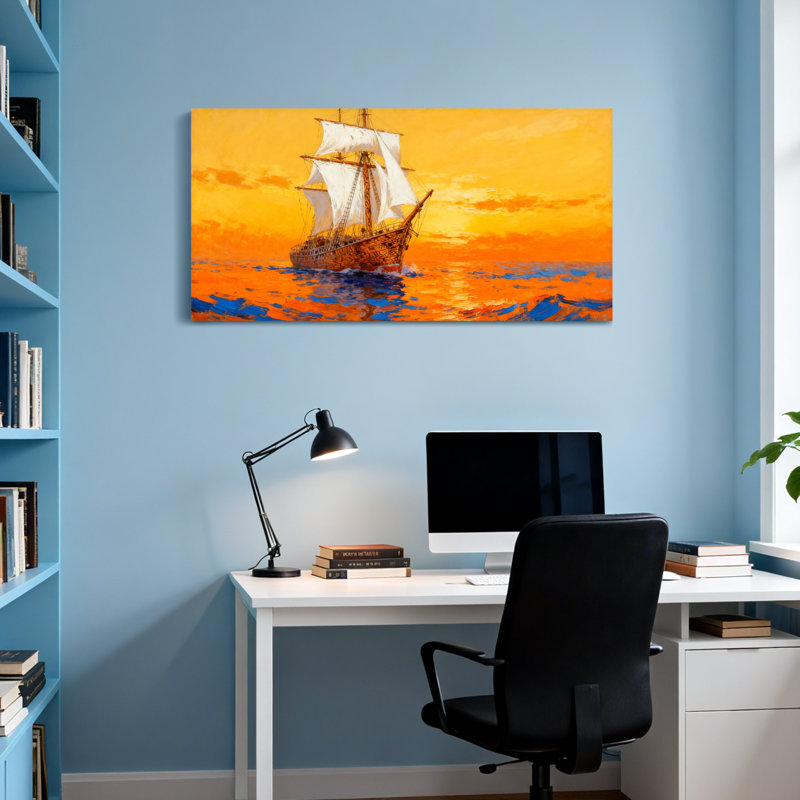 Art nautique sur toile, H 16 po x l 32 po