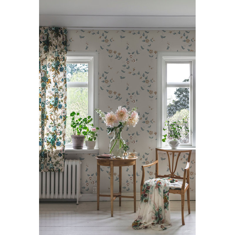 Rouleau de papier peint L 33 pi x l 20,86 po Lofstad Maria, Gris foncé