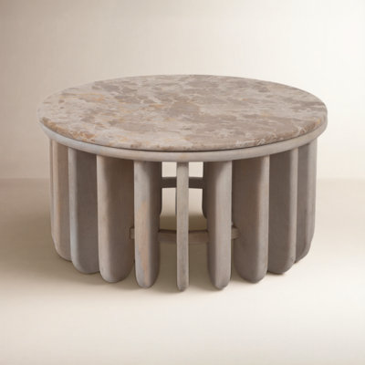 Jeimis 30" Genuine Marble Coffee Table