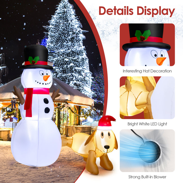 Snowman and Dog Christmas Inflatable Set