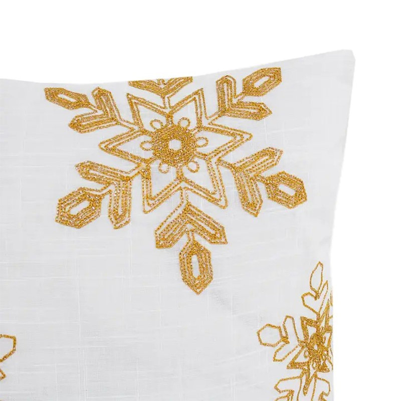 Coussin décoratif argenté 18 po, Polyester, Doré