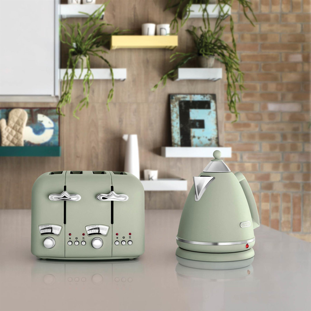De'Longhi Argento 1.7L Kettle & 4 Slice Toaster