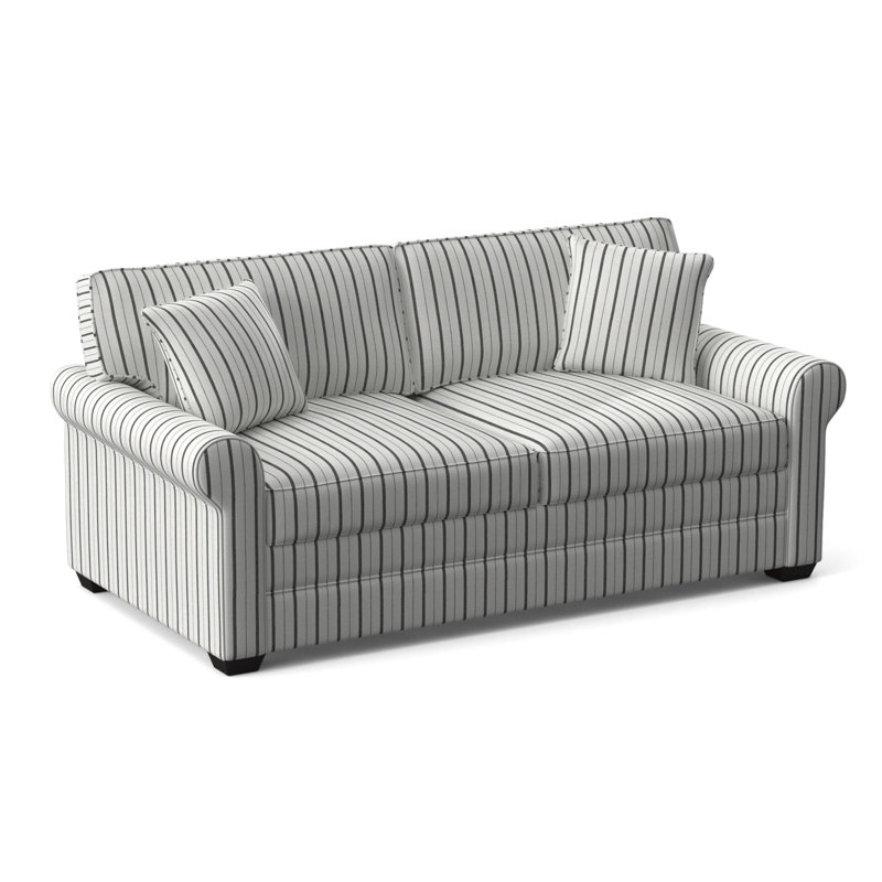 Bedford Sofa, Java Finish, Lapis Plaid; 0126-63