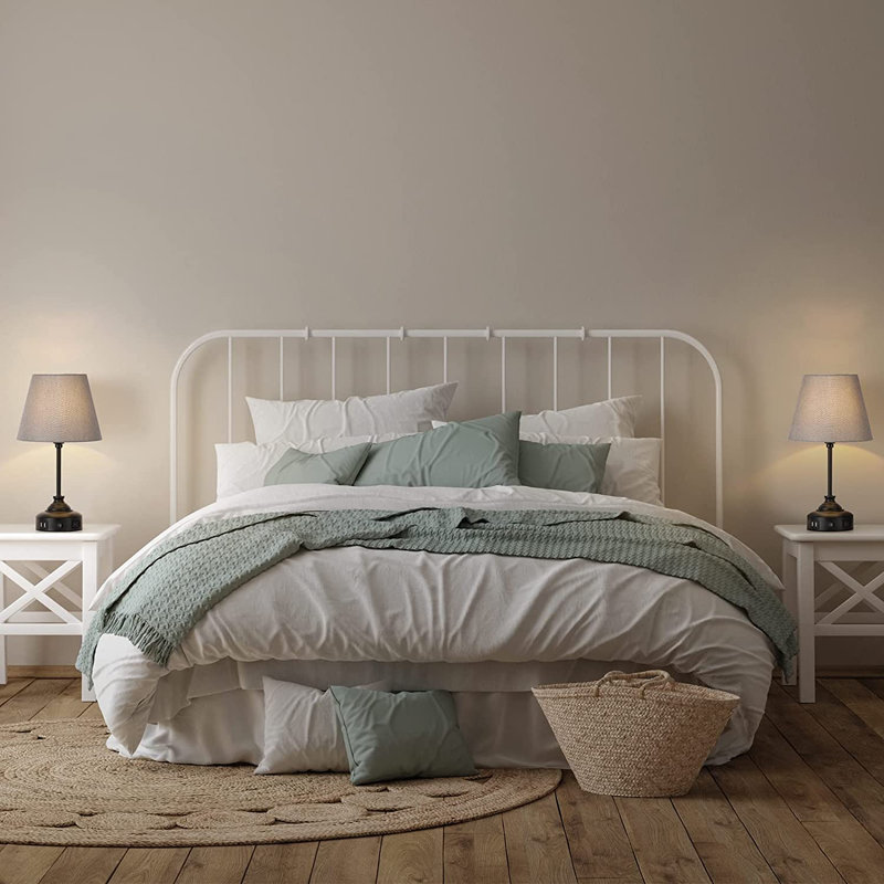 Lampe de table USB en métal Jhovanni, gris