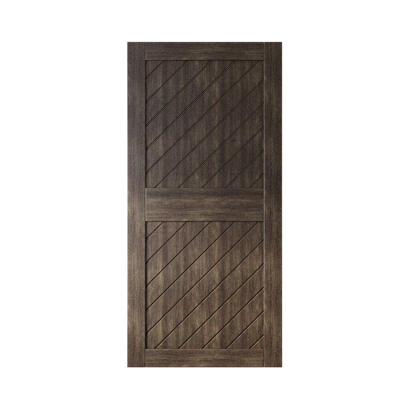 Porte de grange en bois de pin à finition inclinée et ébène Homacer, 36 po x 84 po