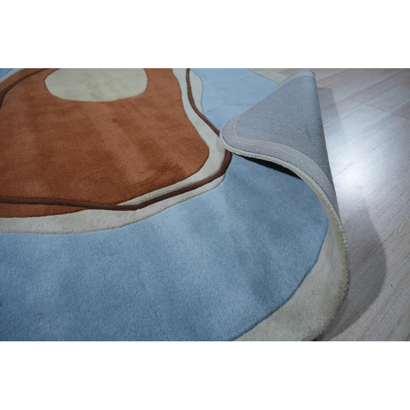 Hand Tufted Wool Area Rug in Blue, 8' x 10'