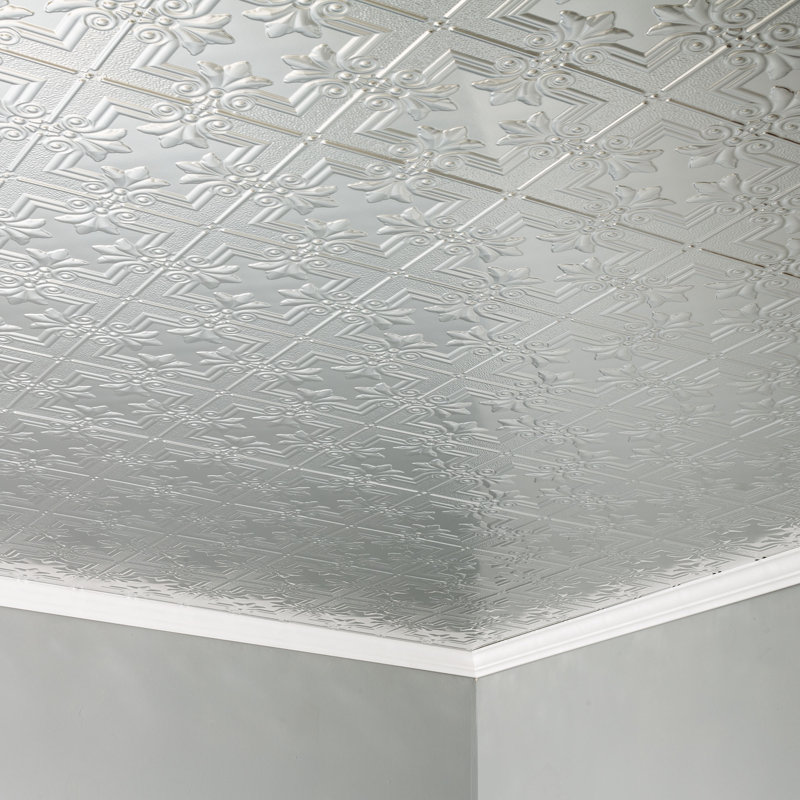 Panneau de plafond décoratif en vinyle FASÄDE Regalia, Aluminium brossé