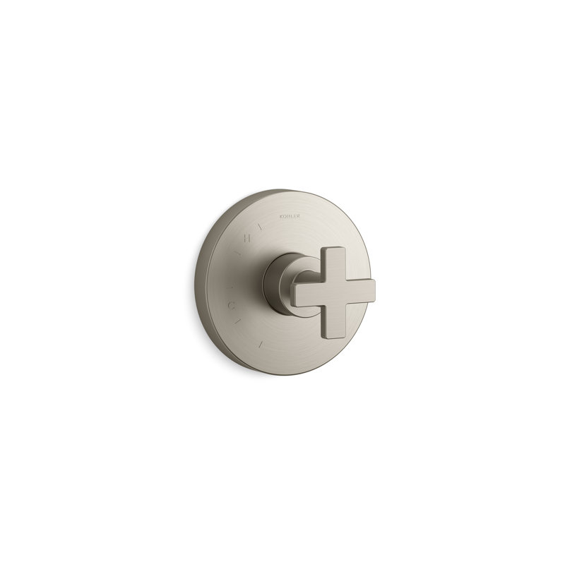Composed® Thermostatic Faucet Trim with Cross Handle, Vibrant Brushed Nickel