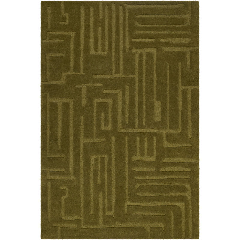 Tapis touffeté à la main Brook, Green, Rectangle 9 pi x 12 pi