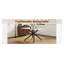 Table de salle à manger luxueuse en verre trempé 63 "avec motif en marbre blanc et pieds en métal noir - Table de cuisine moderne et élégante-823350933