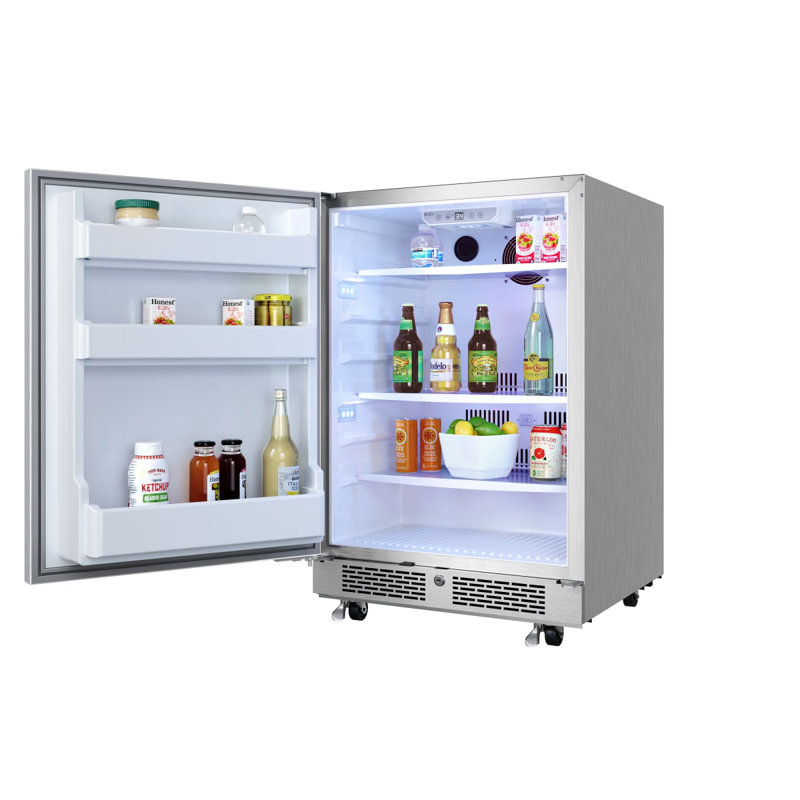 Compact Stainless Steel Outdoor Beverage Refrigerator