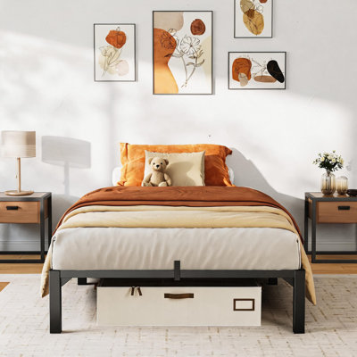 Base de lit plateforme en métal robuste - grand / double / double, hauteur 8-10 po