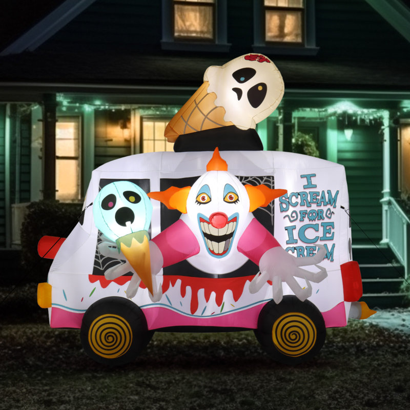  Décoration de camion d'Halloween gonflable 8 pi