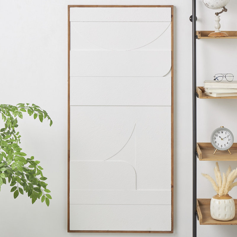 Evely - Shadow Box, impression sur bois, Blanc, H 31,25 po x l 25,5 po x P 1,8 po