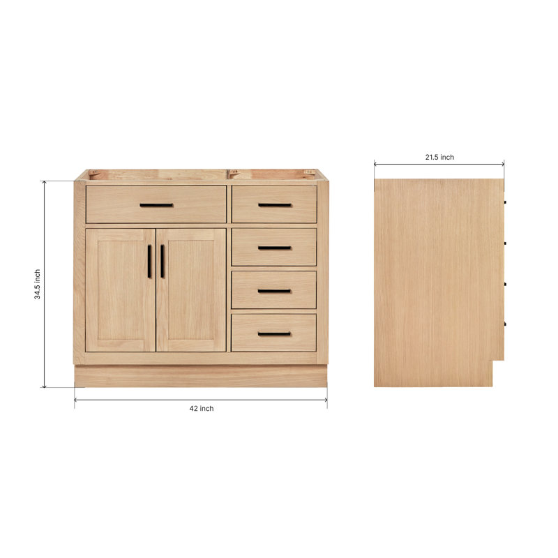 42" Single Bathroom Vanity Base only, Natural Oak