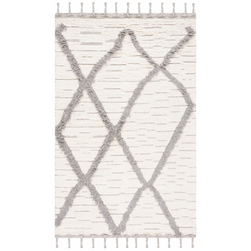 Seybert Hand Woven Wool Abstract Rug, Rectangle 3' x 5'