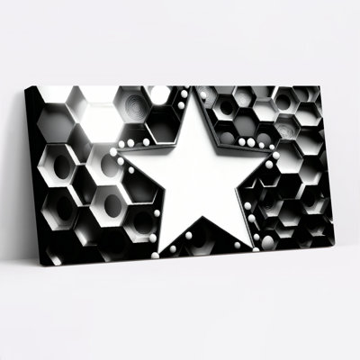 «Abstract Abstract Hexagon Star», reproduction d'art sur toile tendue sur toile, ensemble de 1