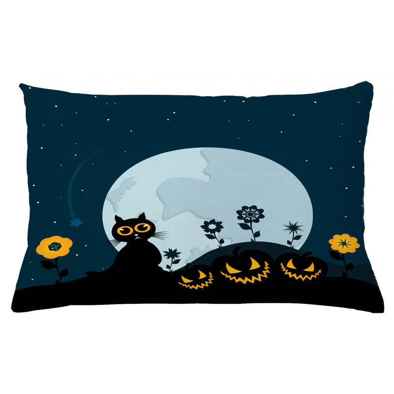 Housse de coussin lombaire intérieur/extérieur halloween, 16 po x 26 po