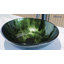 Lavabo vasque circulaire en verre 16,5 "avec bonde escamotable et robinet-119283393