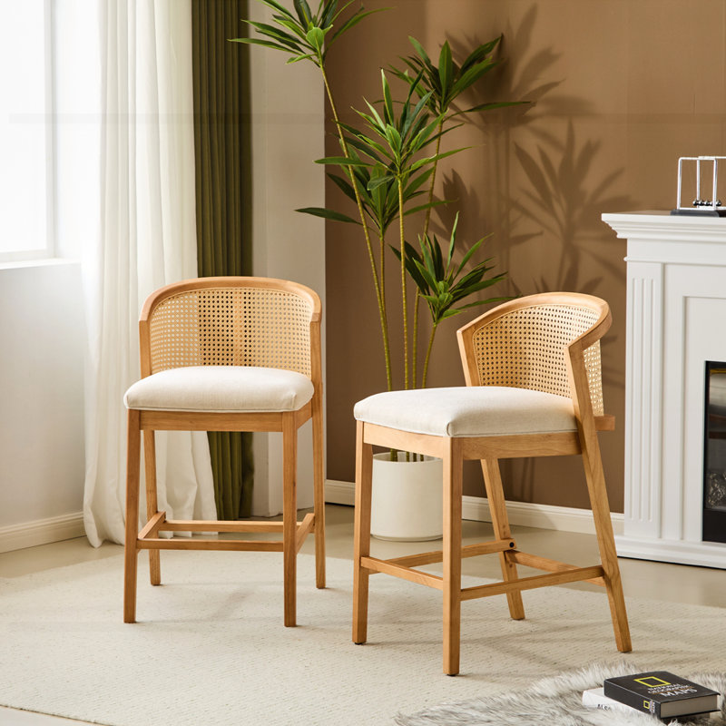 Ensemble de 2 tabourets de comptoir Tatti, Naturel