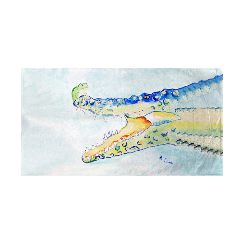 Serviette de plage crocodile et grenouille Reagle