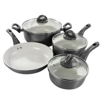 Gibson Home Newton 7 Piece Carbon Steel Cookware Set in Black 