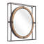 Miroir d'appoint 22 "à cadre géométrique gris et acier naturel